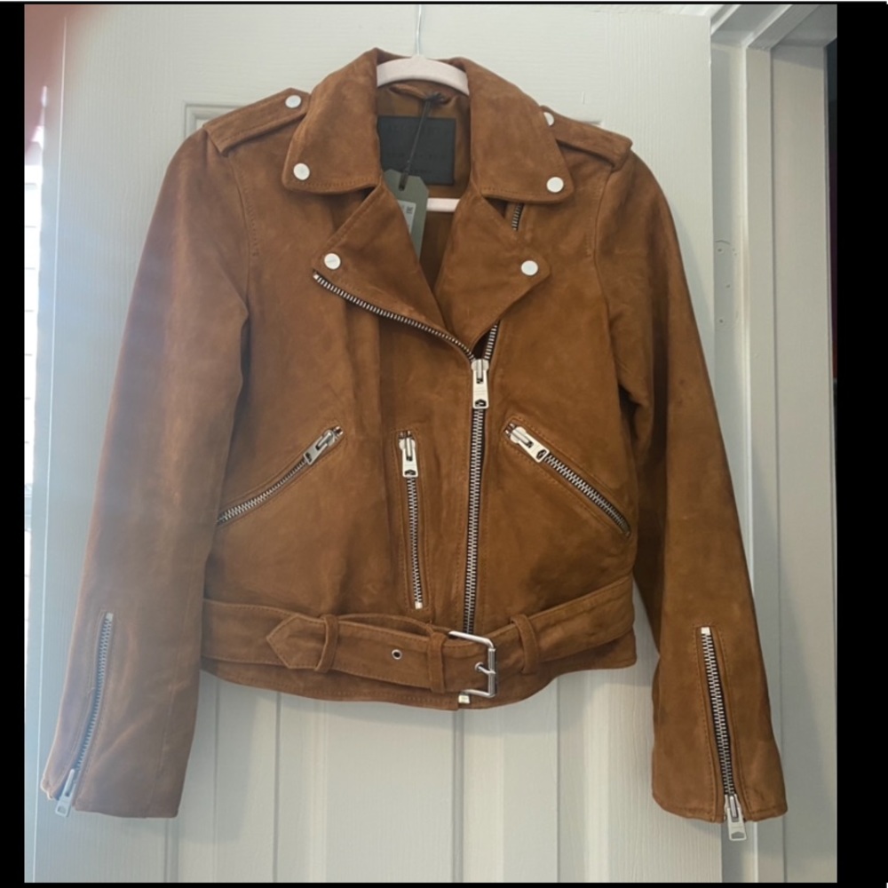 Allsaints Suede Balfern Biker Jacket - Picture 10 of 13